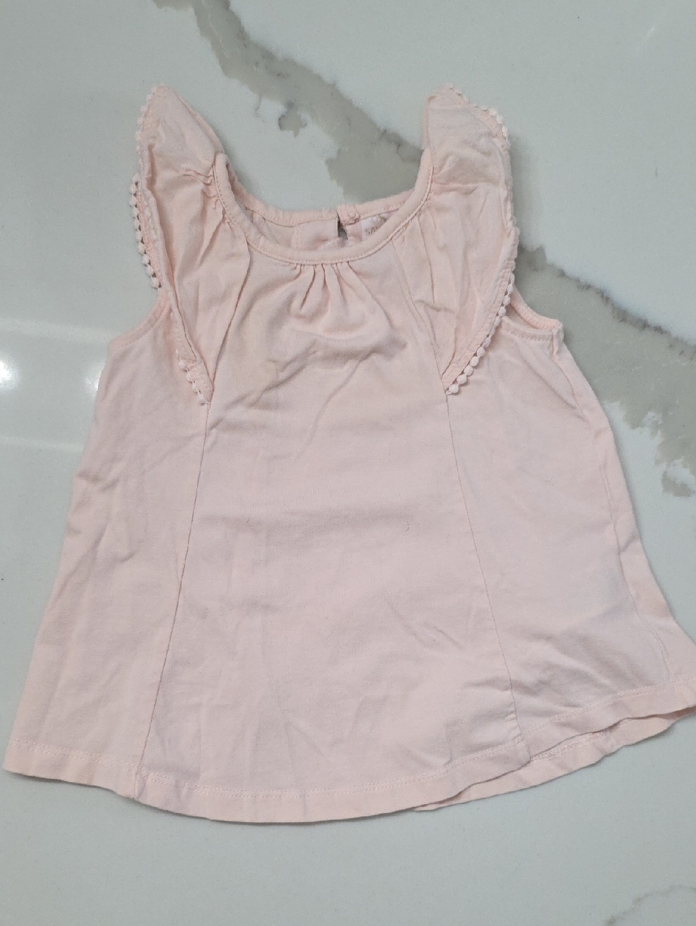 Savannah Pale Pink Ruffle Tank Top Size 12 Months